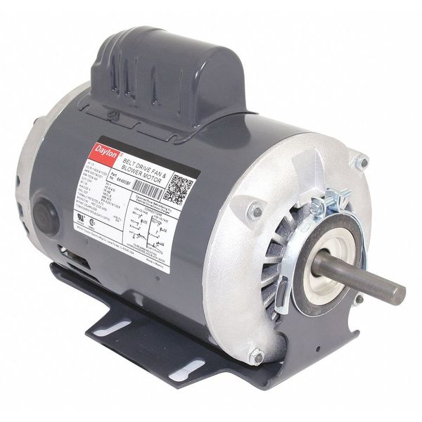 1 pc, Dayton Capacitor-Start Belt Drive Motor, 1/3 HP, 115/230V AC Voltage, 48Z Frame, 1,725 Nameplate RPM