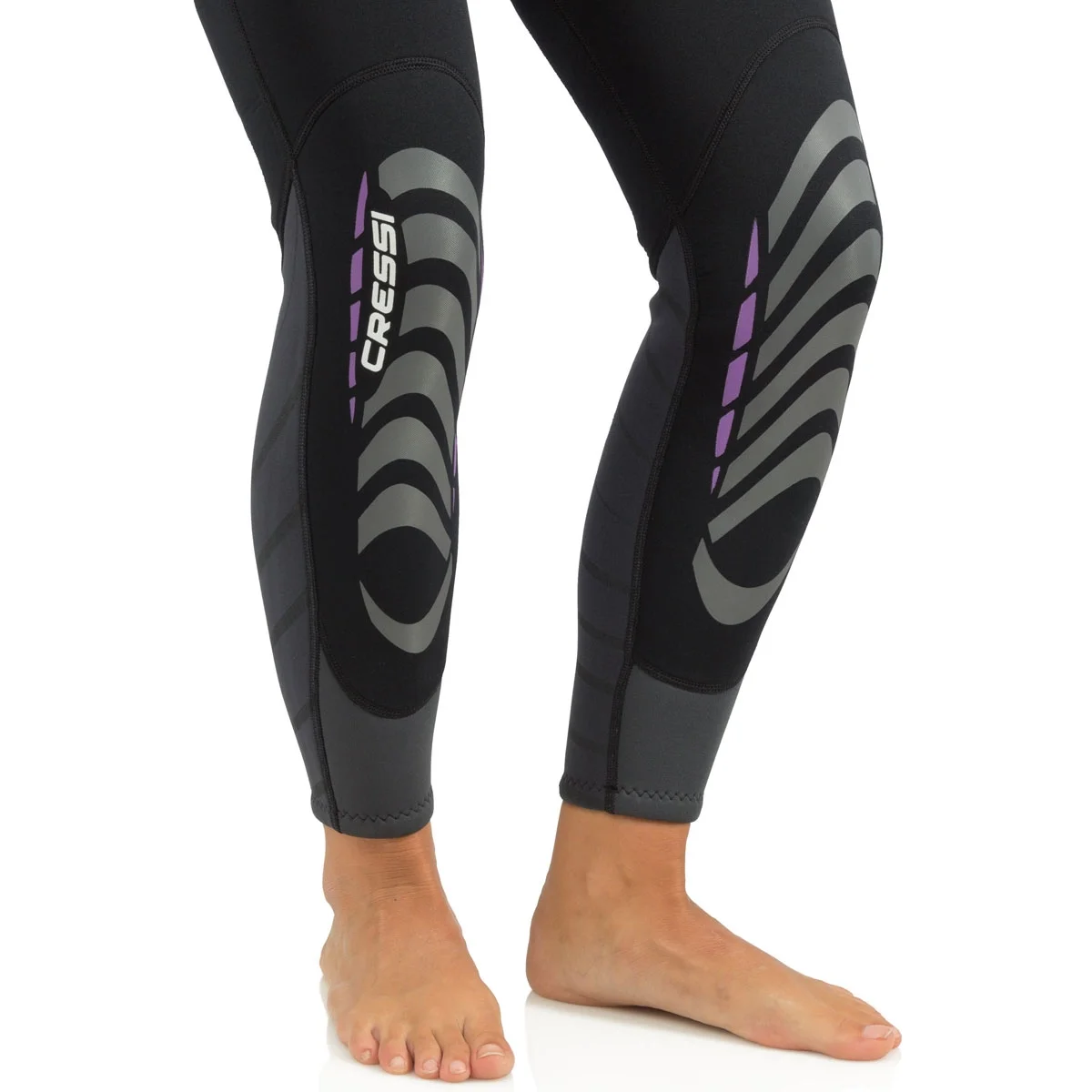 Cressi Women's Bahia Flex 2.5mm Front Zip Neoprene Full Wetsuit (Black/Lilac, XX-Large)