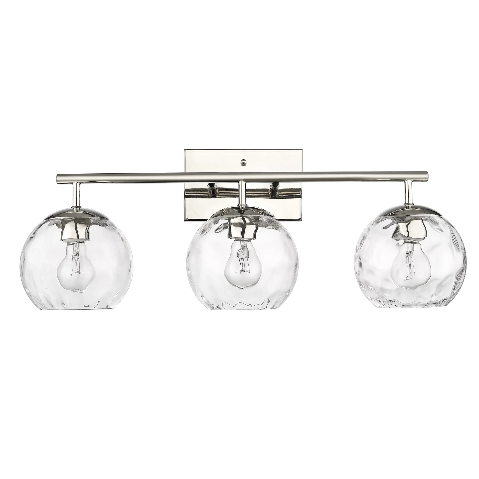 IN40049PN-Acclaim Lighting-Mackenzie - 3-Light Bath Vanity With Rippled Water Glass In Glam Style
