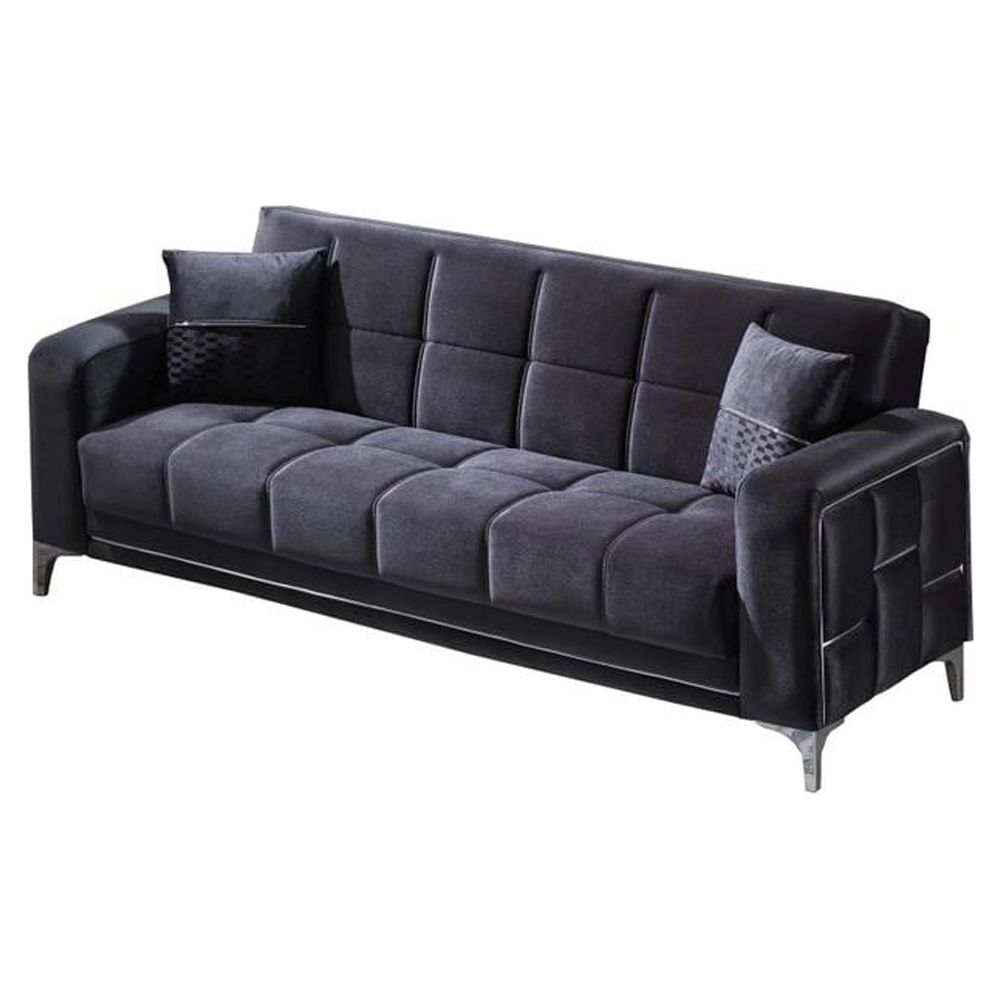 Furnia Alice Convertible Sleeper Loveseat, Anthracite