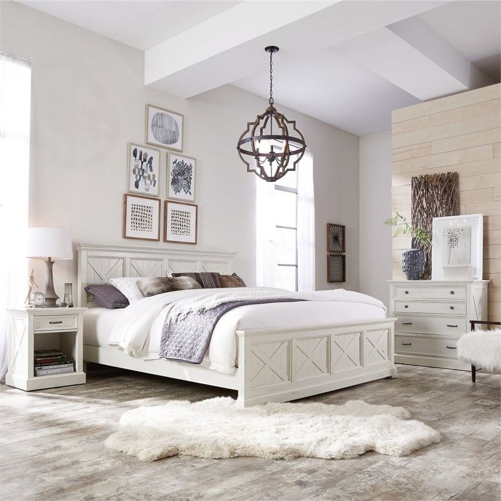Home Square 3-Piece Set with King Headboard and Nightstand and Chest