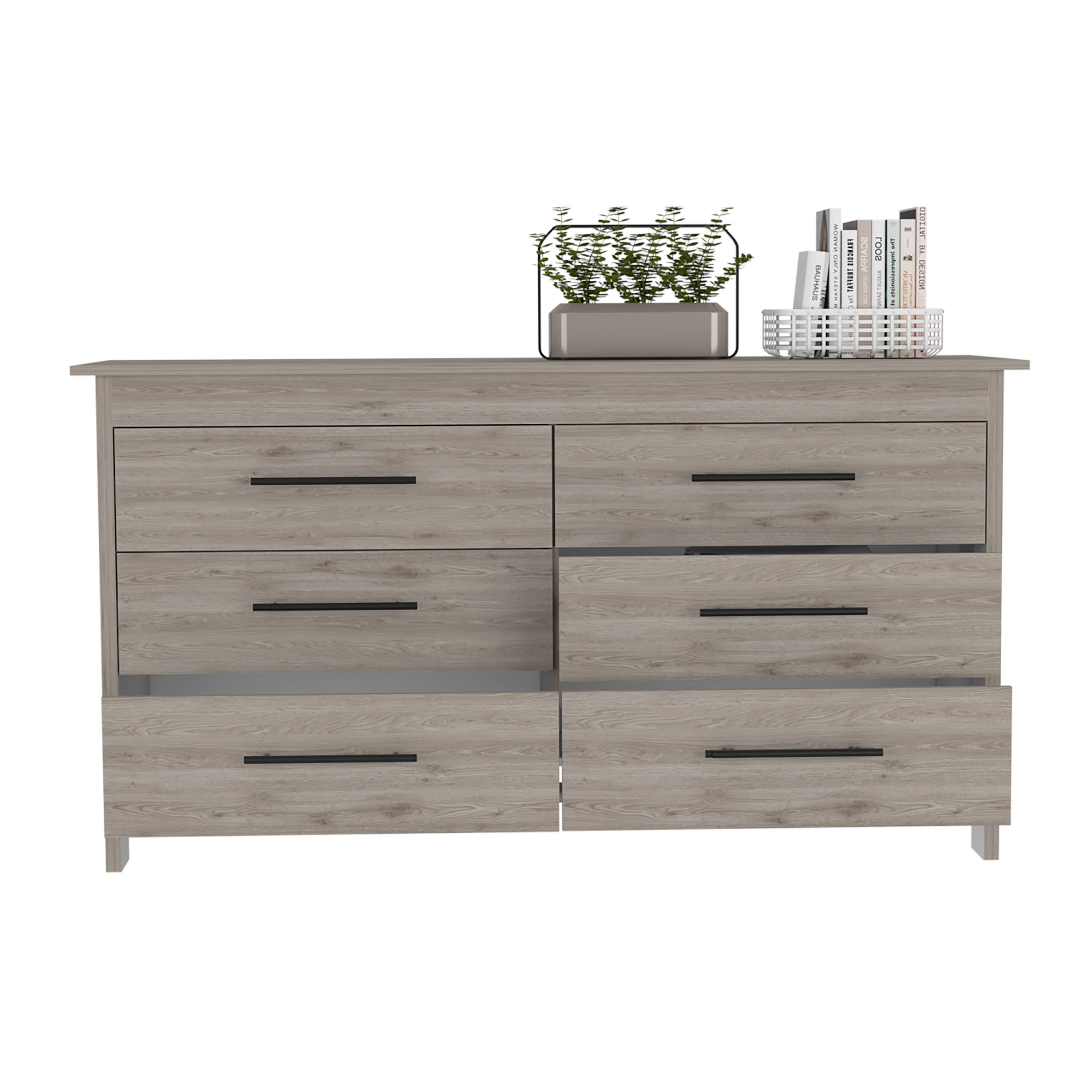 CoSoTower 6 Drawer Double Dresser Wezz, Bedroom, Light Gray