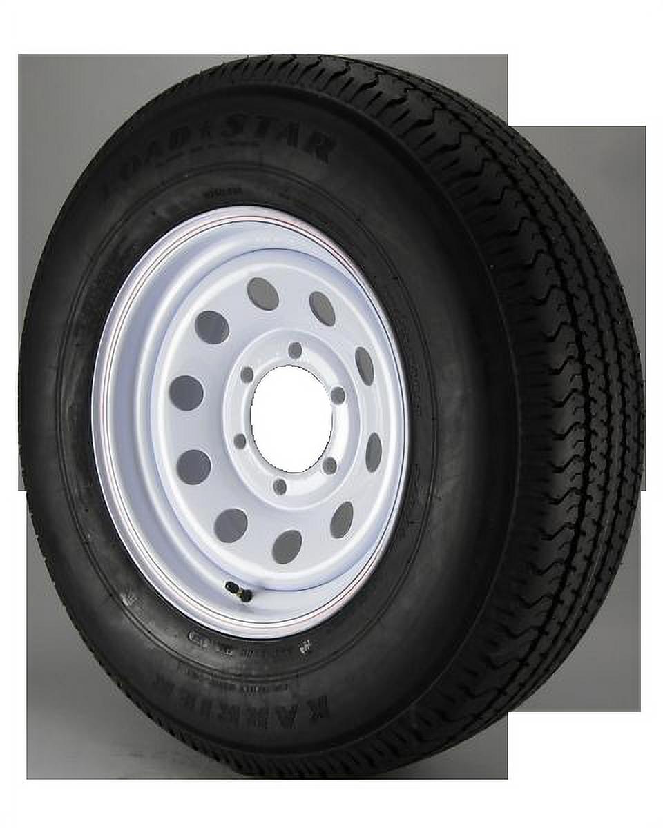 ST225/75R15 Loadstar Trailer Tire LRD on 6 Bolt White Mod Wheel