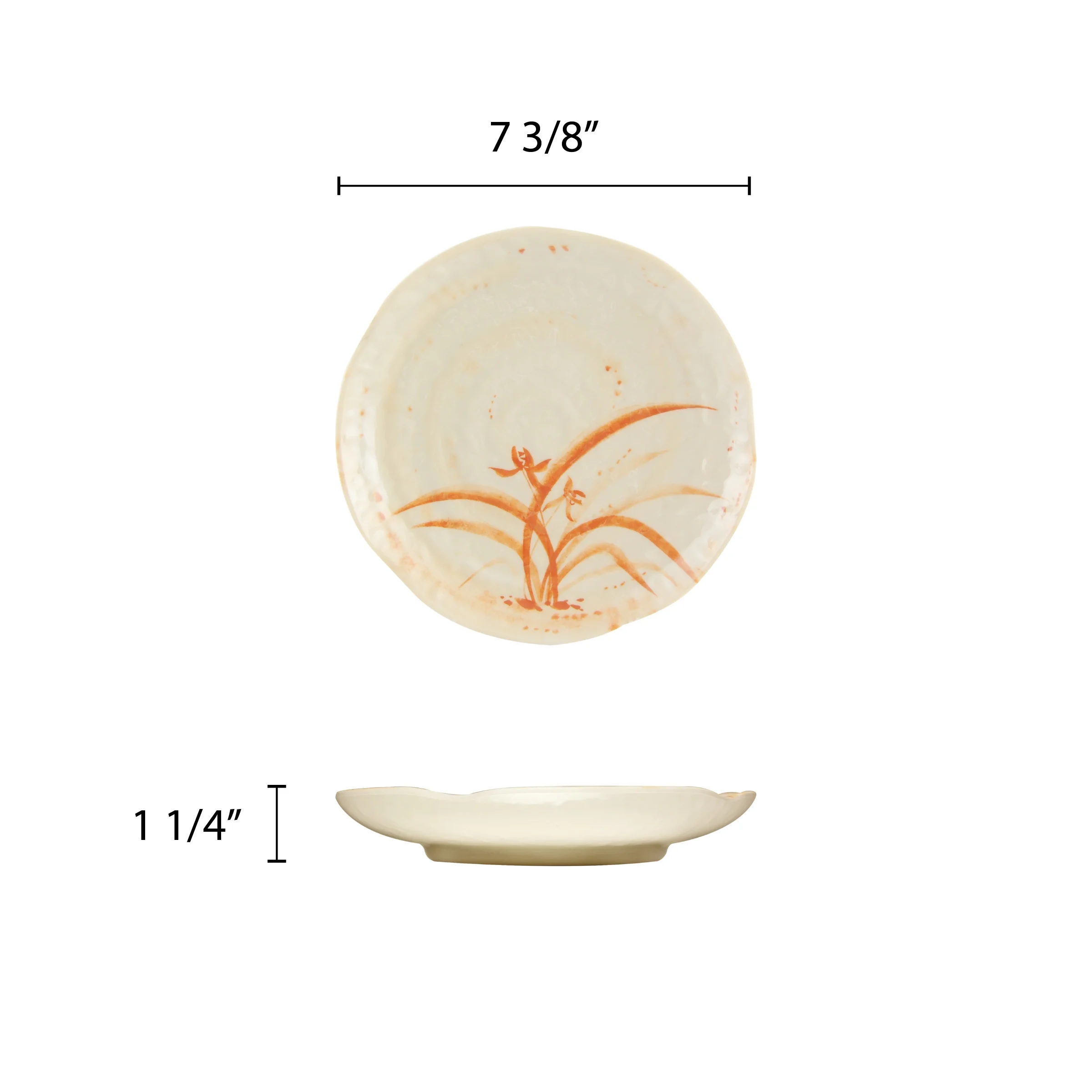 Excellante Gold Orchid Melamine Dinnerware Collection 7 1/4