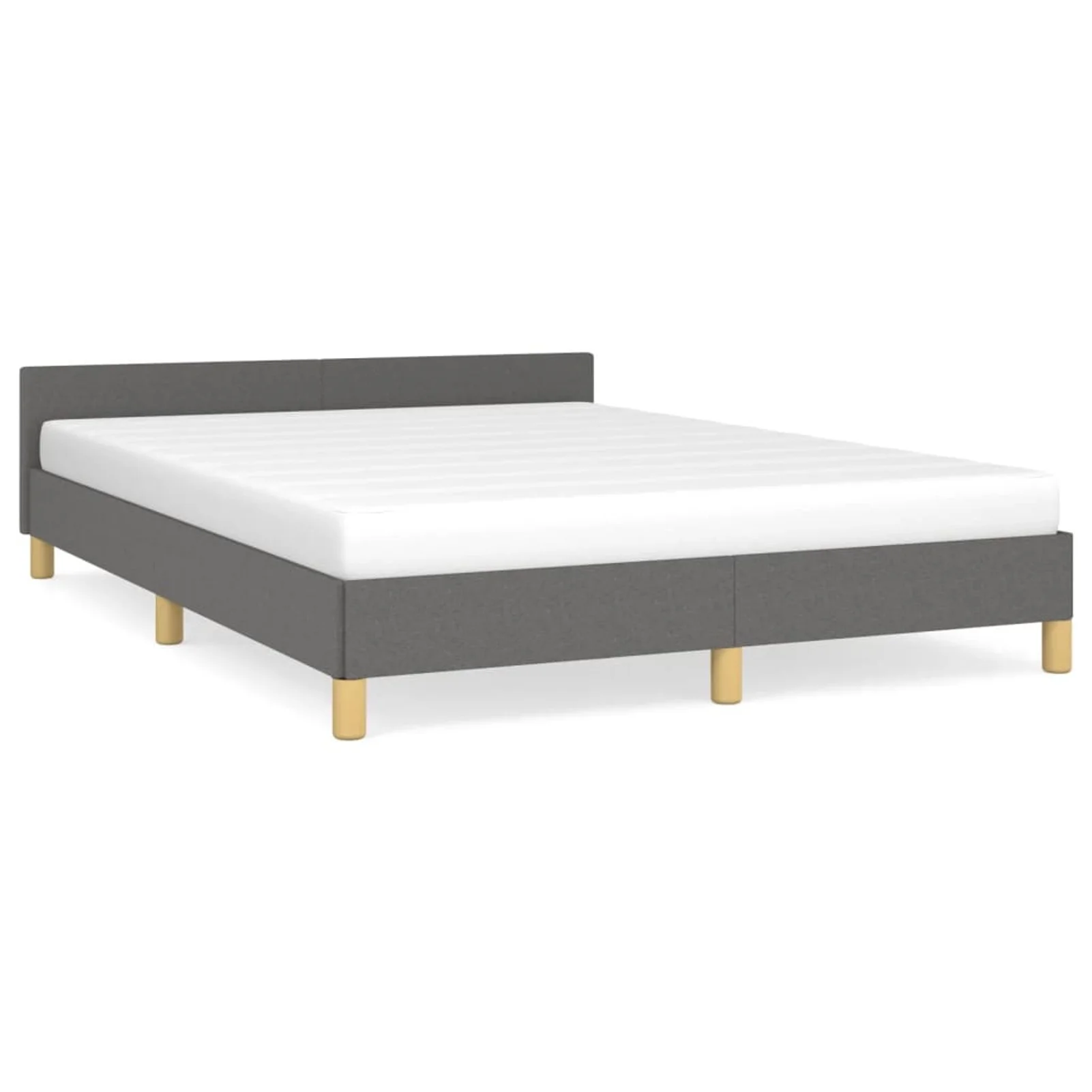 Aibecy Bed Frame with Headboard Dark Gray 59.8