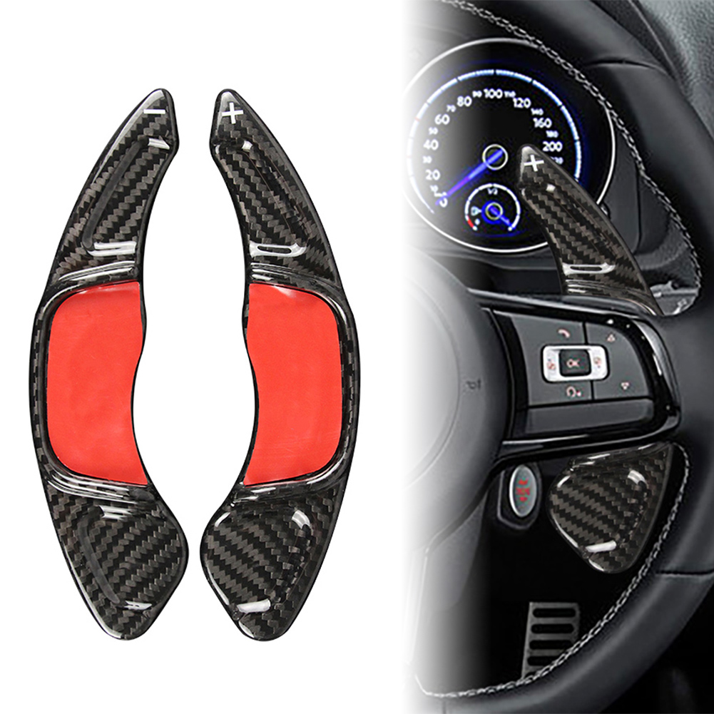 NS Carbon Fiber Steering Wheel Larger Paddle Shifter Extension Covers for VW For Golf 7 For GTI For Scirocco 2015-2017, Black