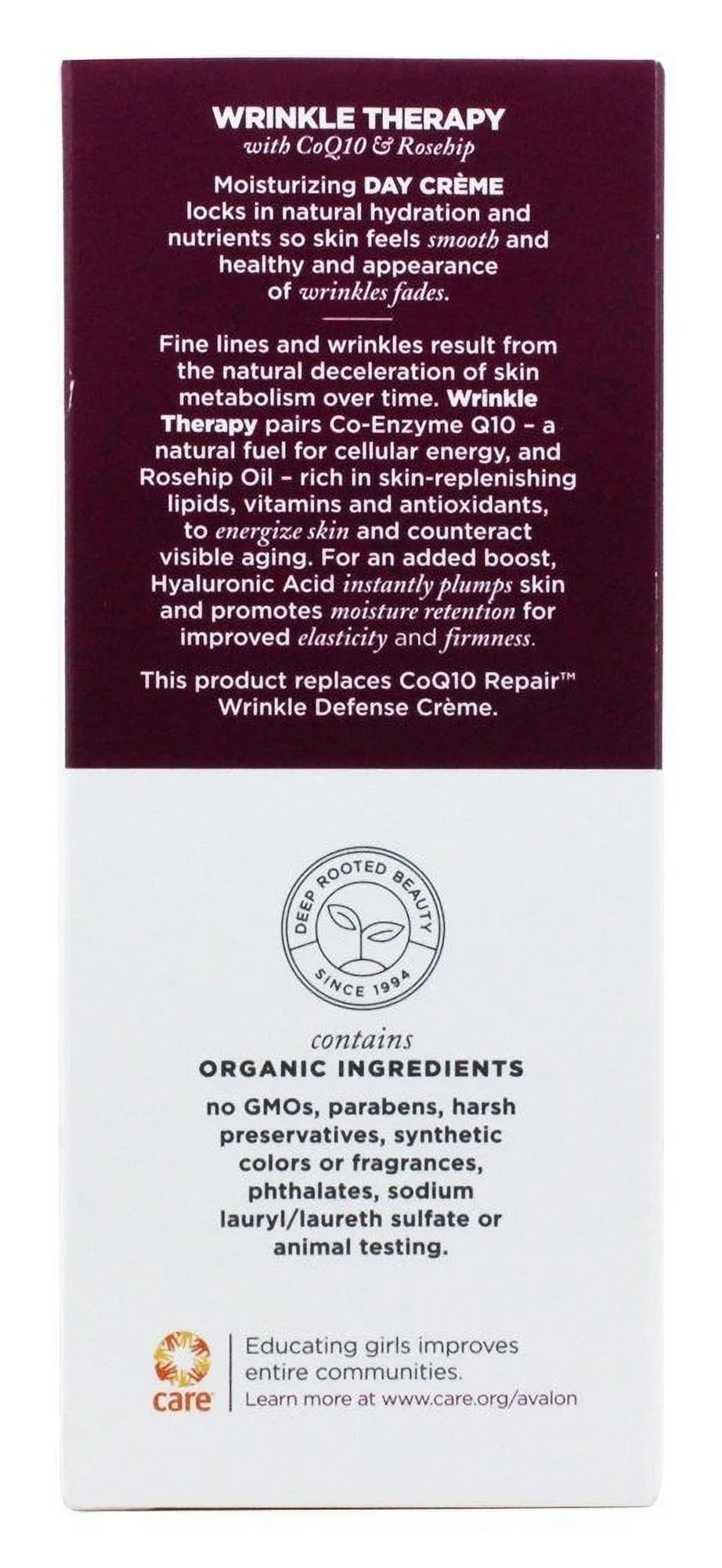 Avalon Organics, Coq10 Wrk Def Crm, 1.75 Ounce
