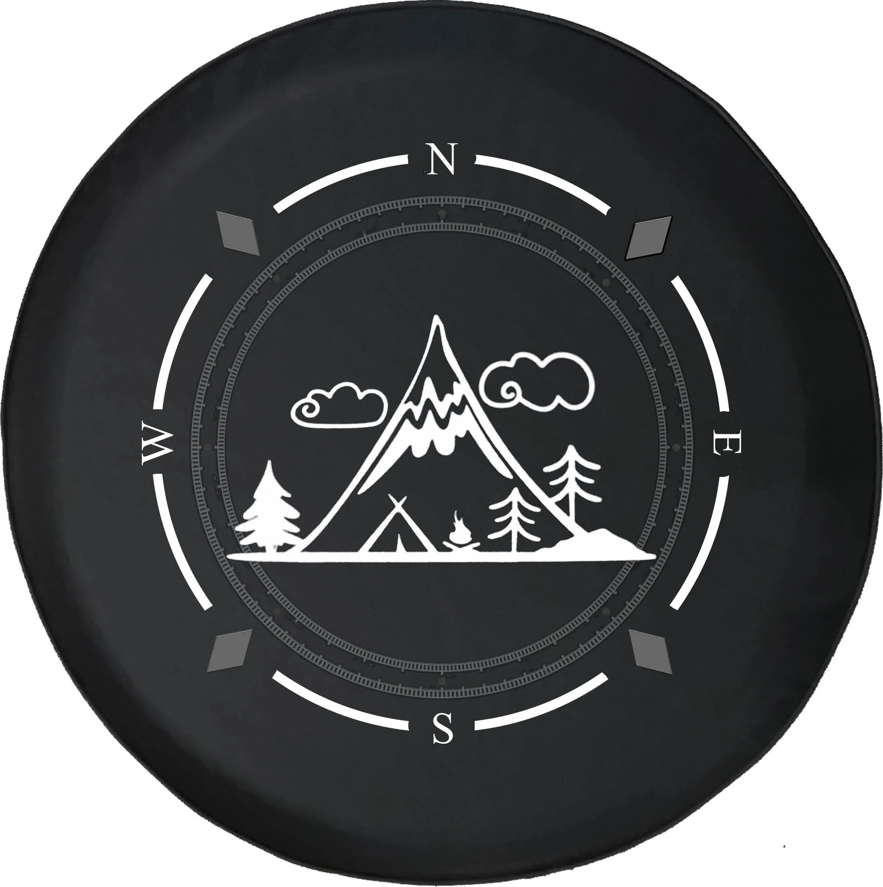 Spare Tire Cover Compass Mountain and Tent Camping Travel HikingWheel Covers Fit for SUV accessories Trailer RV Accessories and Many Vehicles