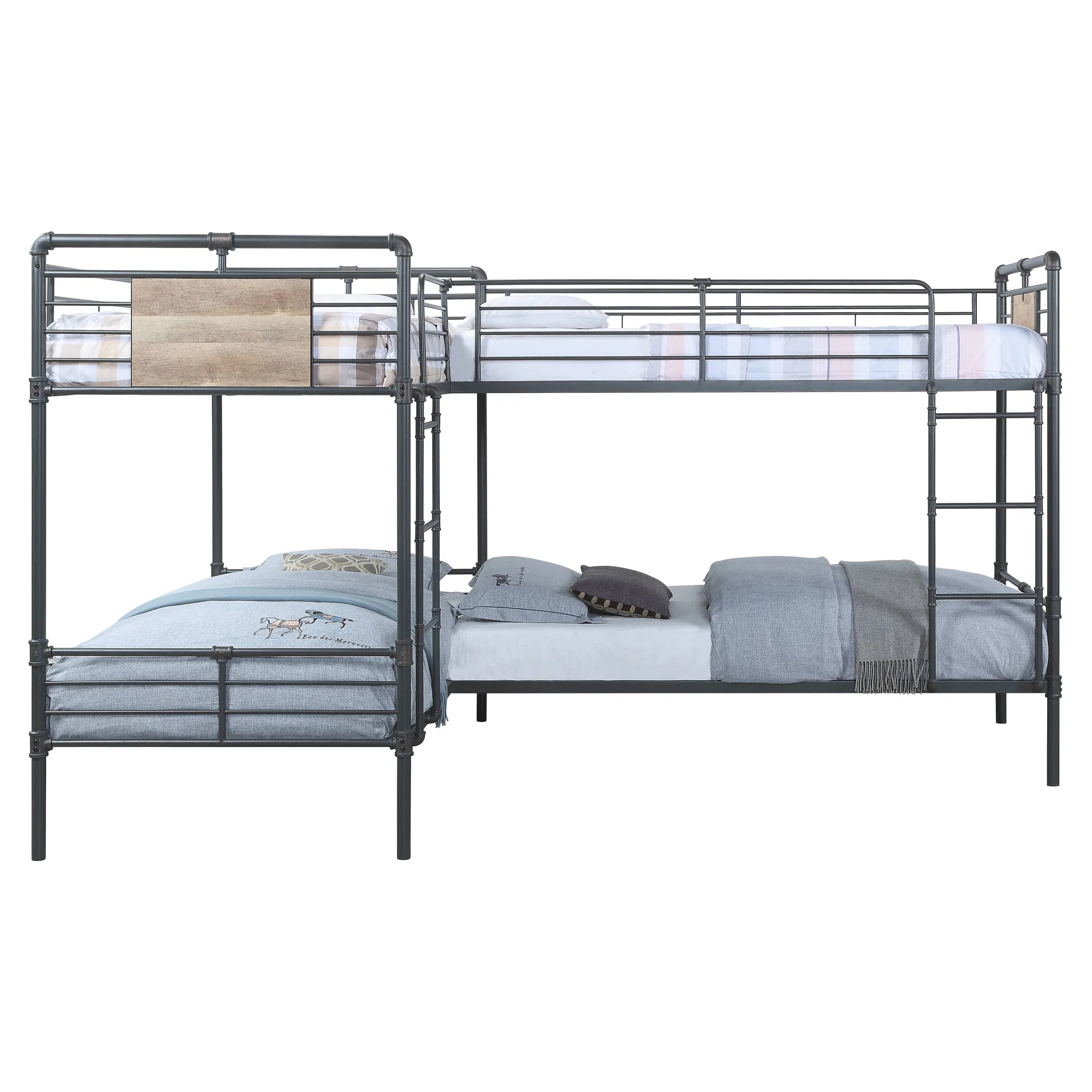 ACME Cordelia Twin over Twin Bunk Bed in Sandy Black and Dark Bronze