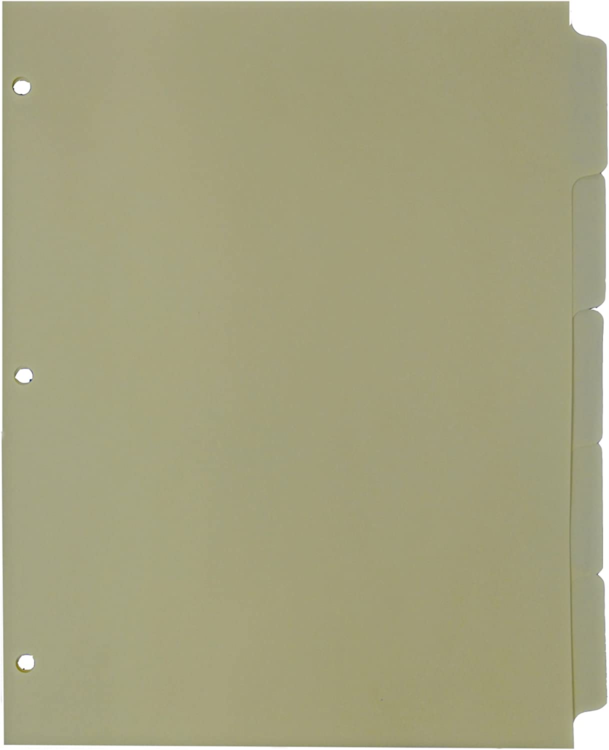 Kleer-Fax Write-On Tab Ring Book Indexes, 5 Tab, Bulk Packed, 32# Canary, 50 Sets per Box (88512)