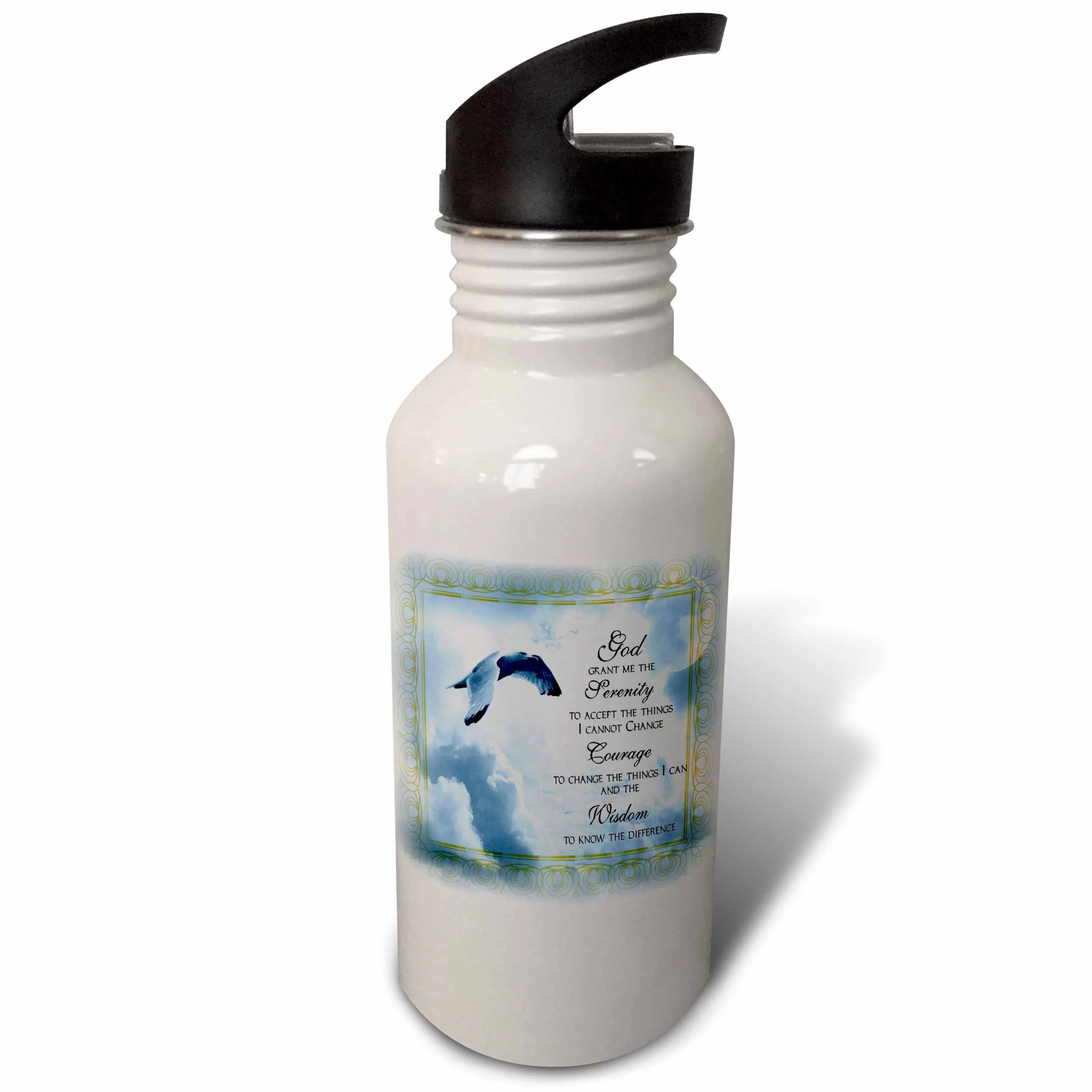 The Serenity Prayer a beautiful dove one of a kind graphic will inspire all 21 oz Sports Water Bottle wb-66264-1