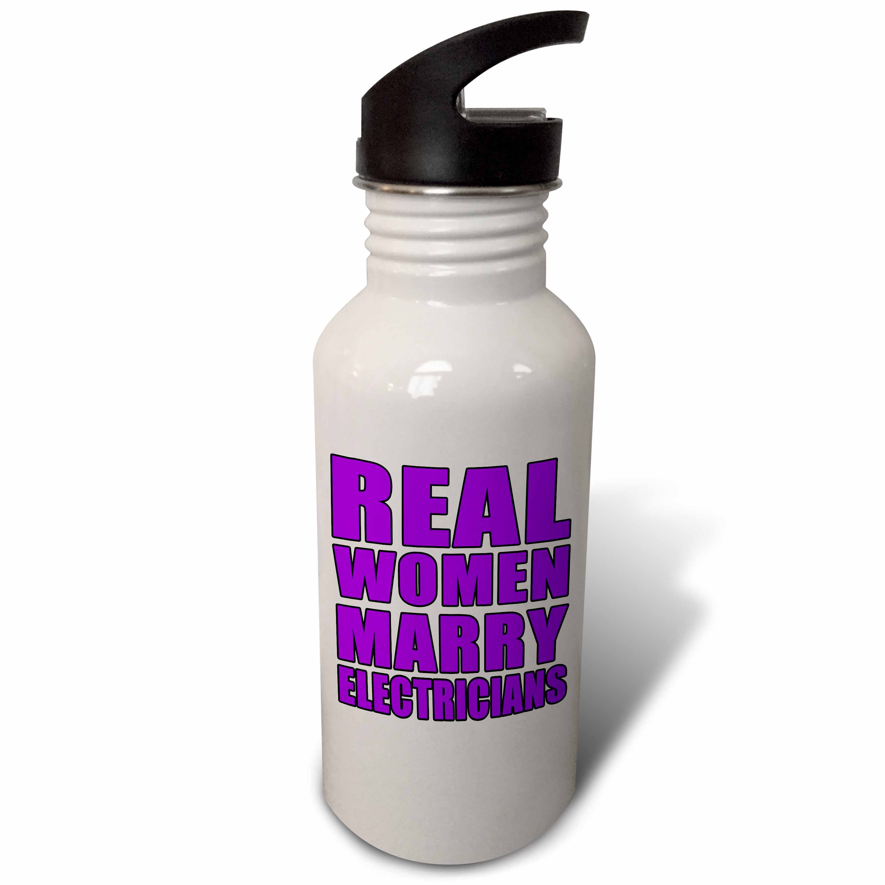 Real Women Marry Electricians Purple 21 oz Sports Water Bottle wb-223631-1
