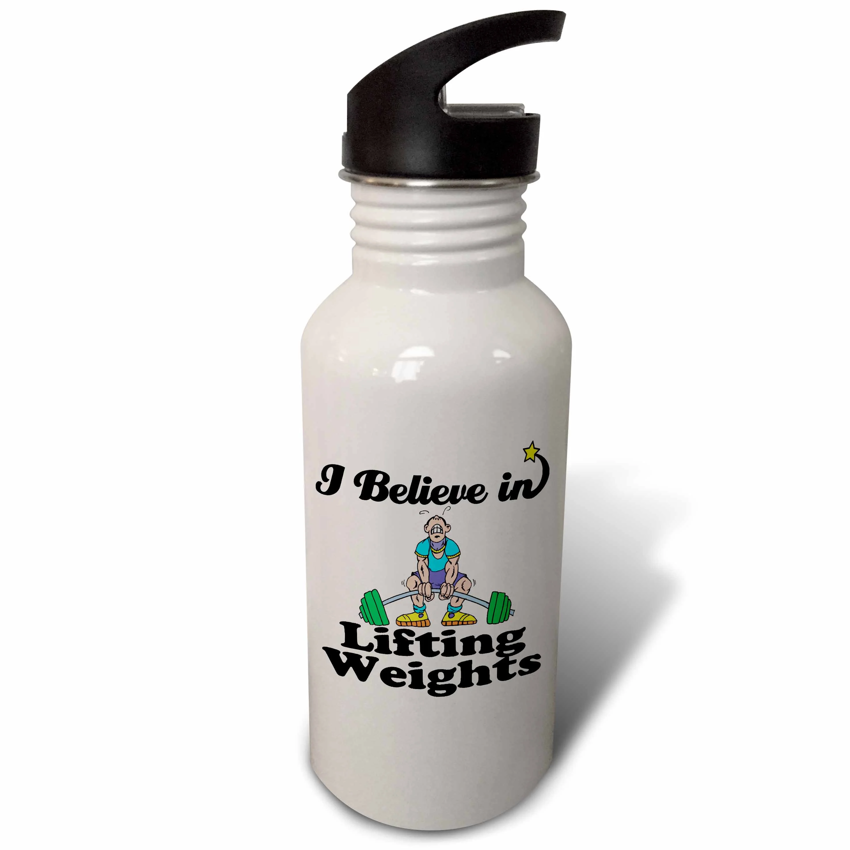 I Believe In Lifting Weights 21 oz Sports Water Bottle wb-105319-1