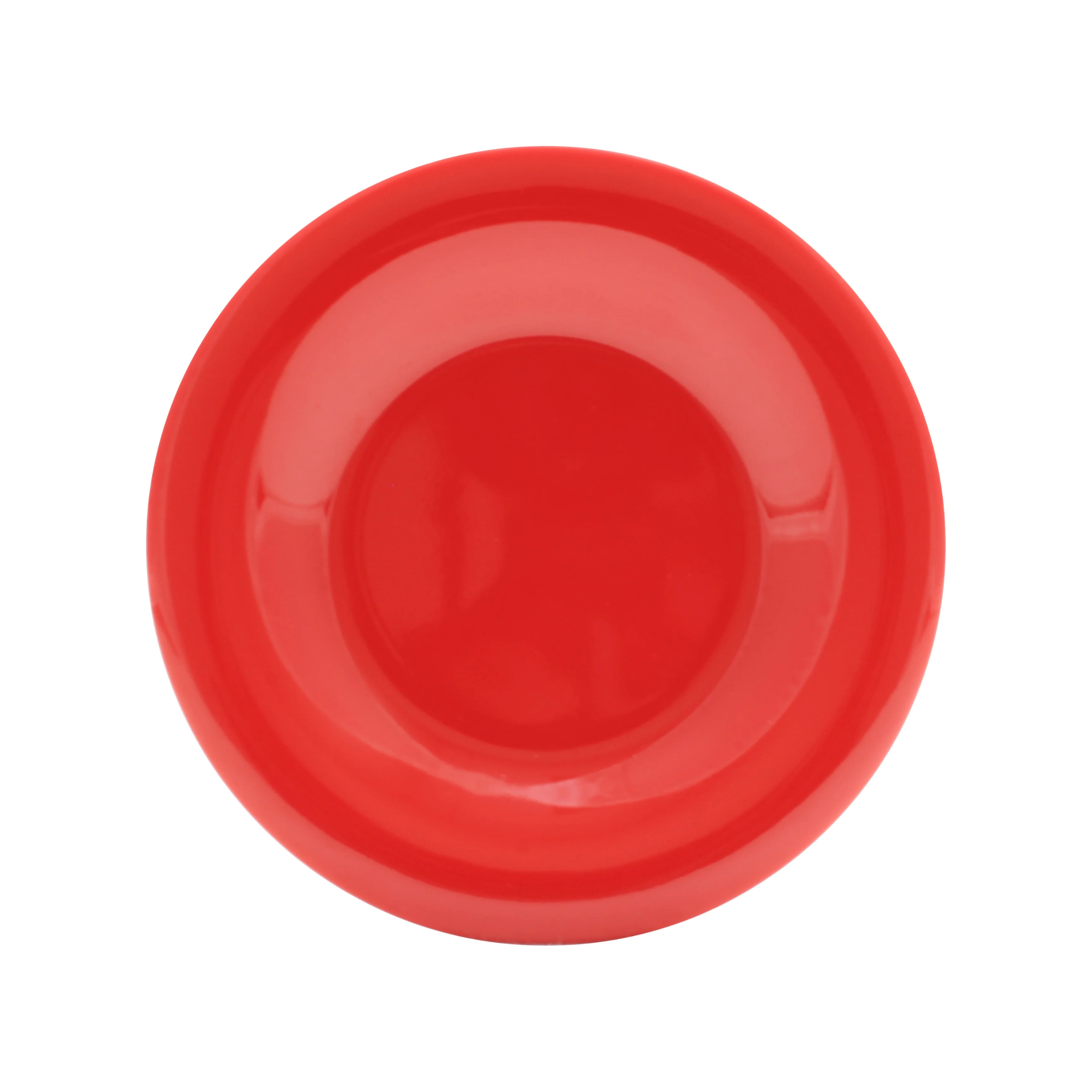 Excellante Color Pure Red Melamine Dinnerware Collection 12 Inch Wide Rim Round Plate, Comes in Dozen