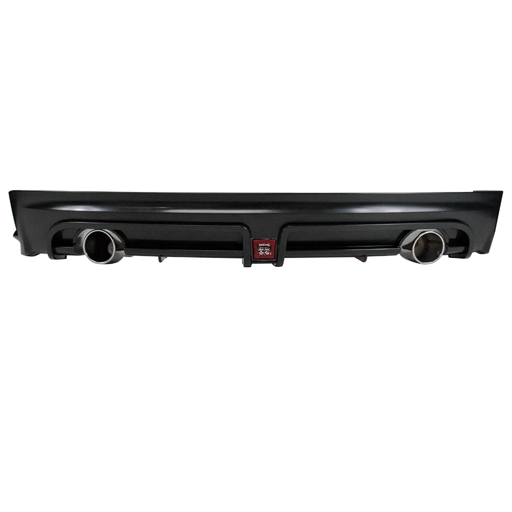 Ikon Motorsports Compatible with 06-11 Civic 4Dr MG RR Style Rear Diffuser Twin Outlet W/Red 3rd Brake Light