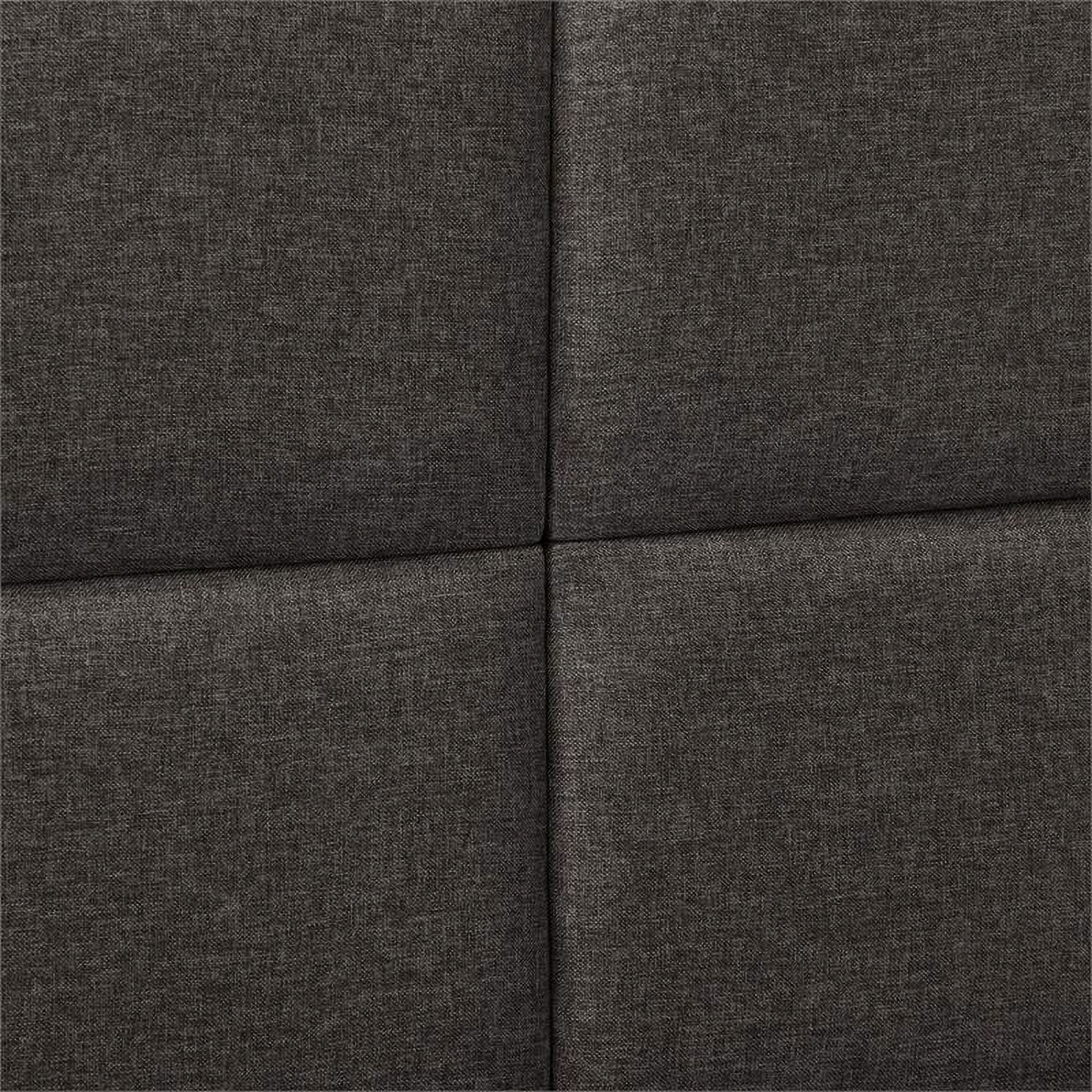 Atlin Designs Rectangle Tufted Fabric Full/Double Bed w/ Headboard in Dark Gray