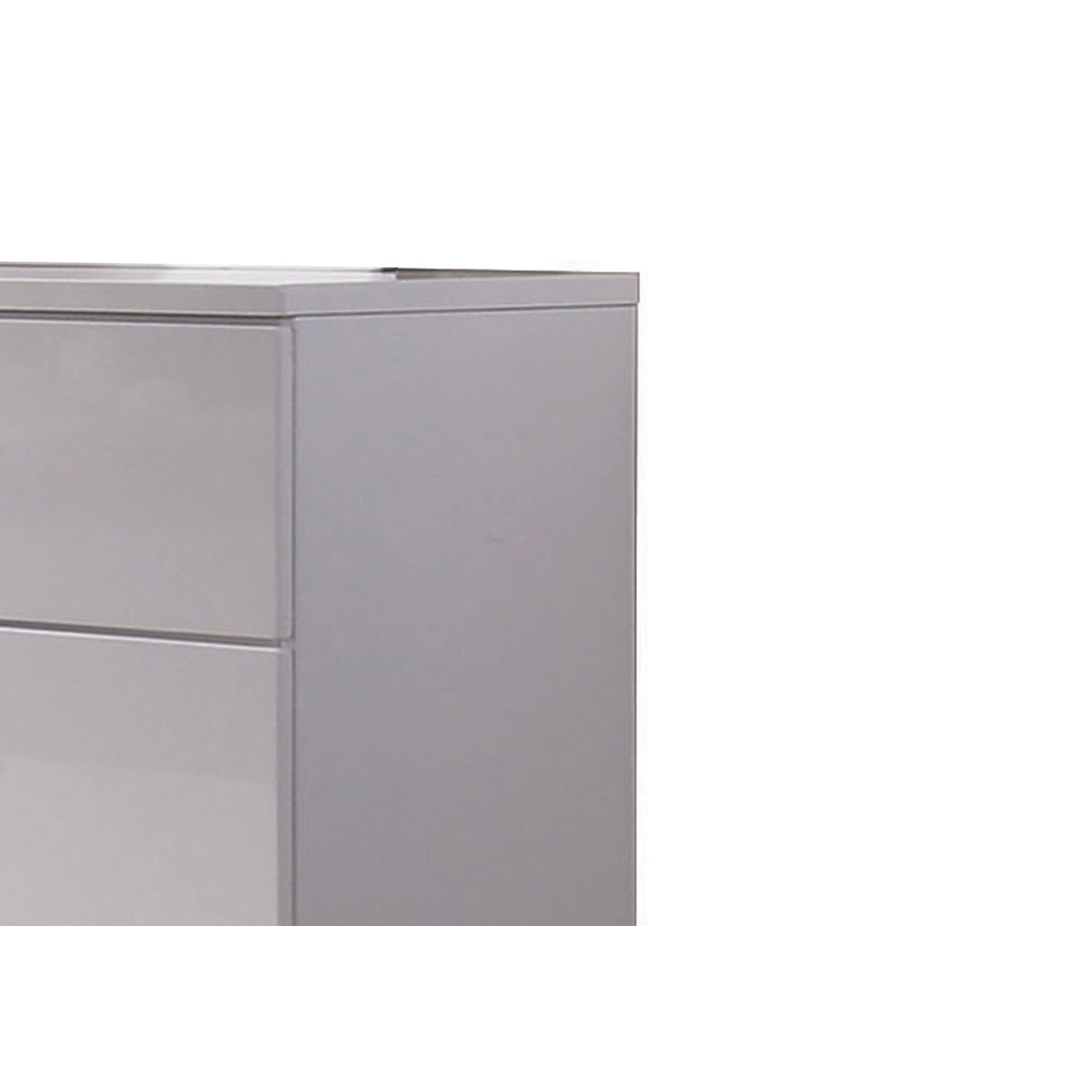 benjara High Gloss Finish Wood and Metal Dresser with 6 Spacious Drawers,White