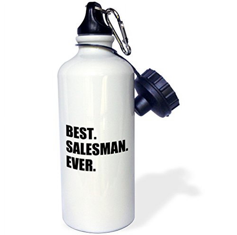 3dRose Best Trainer Ever, fun gift for training job appreciation, black text, Sports Water Bottle, 21oz