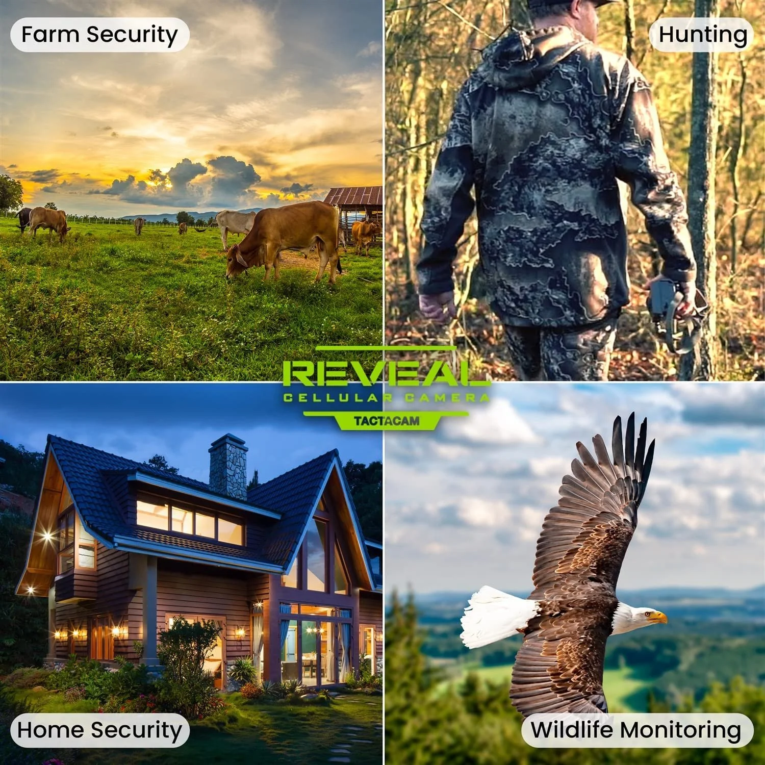TACTACAM Reveal XB Cellular Trail Camera, No Glow - Verizon & AT&T 4 Pack