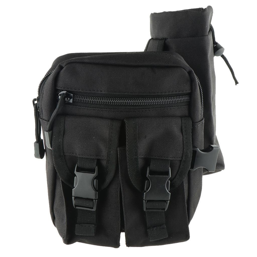 Waist Fanny Pack Water Bottle Holder Hip Storage Bag for Outdoor Running Black