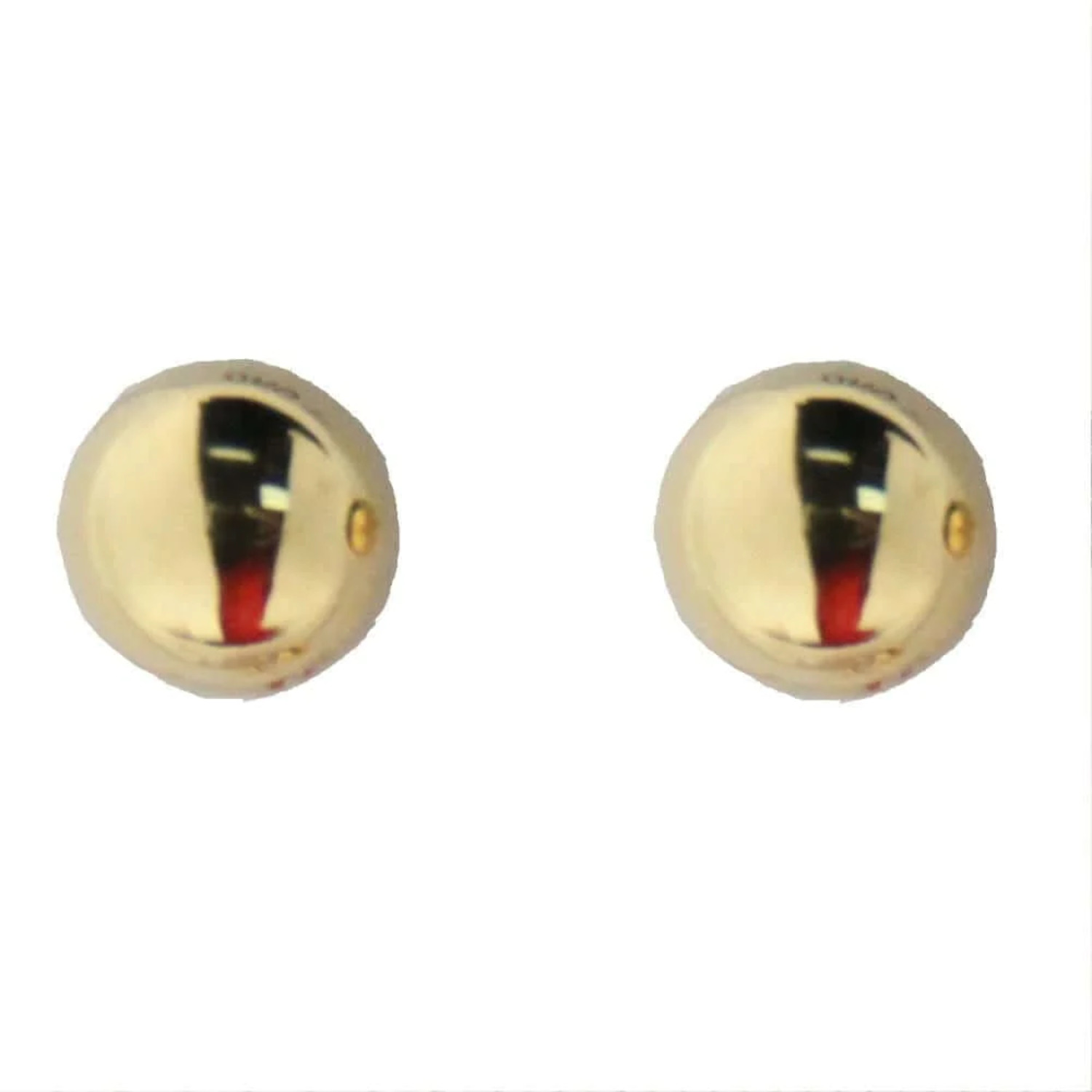 18K Solid Yellow Gold 7 mm Ball Post earrings