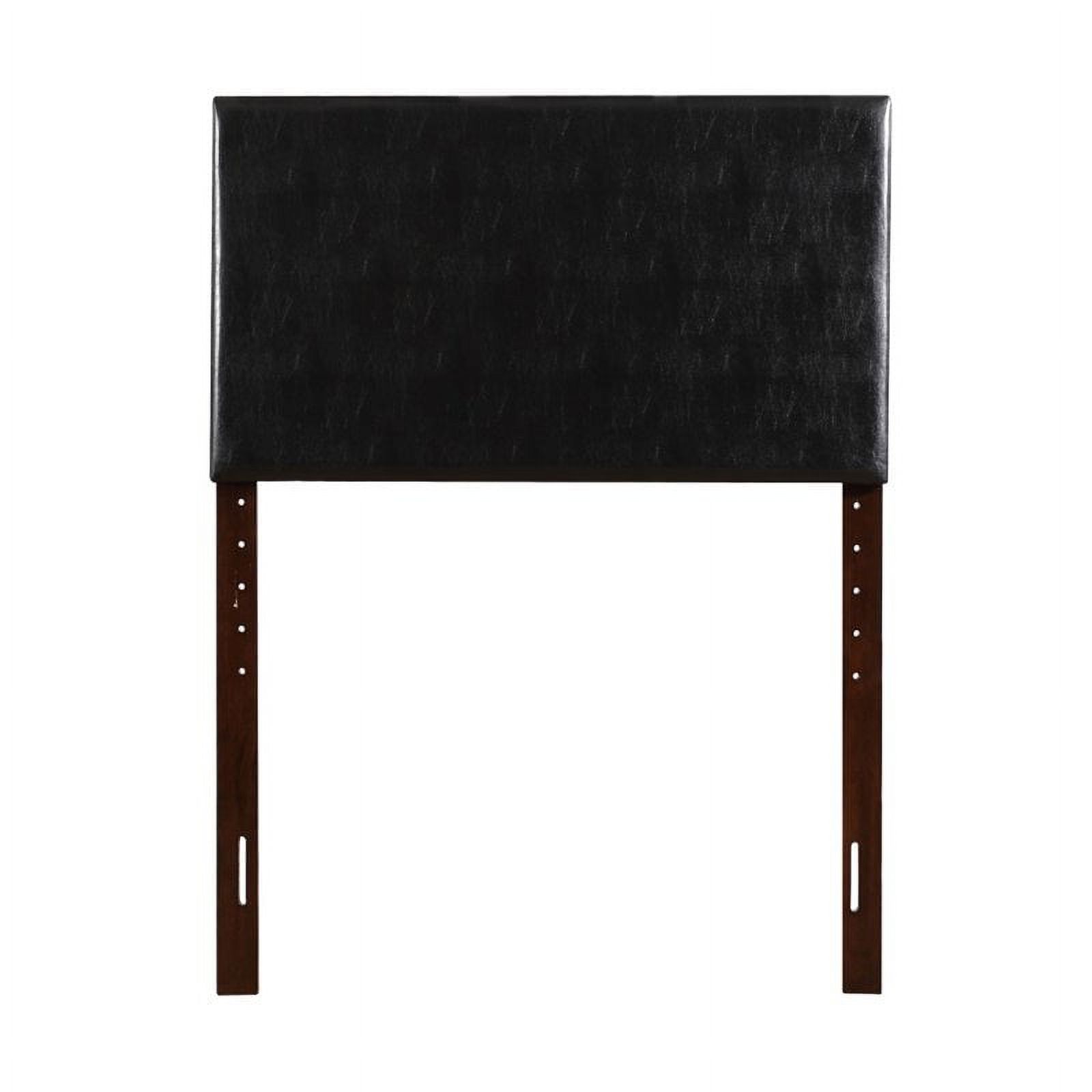 Bowery Hill Modern Faux Leather Upholstered Twin Headboard in Black