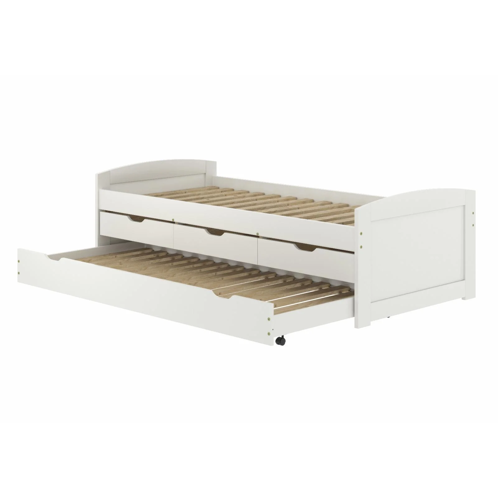 Adeptus Solid Wood Twin Day Bed with Trundle and Drawers