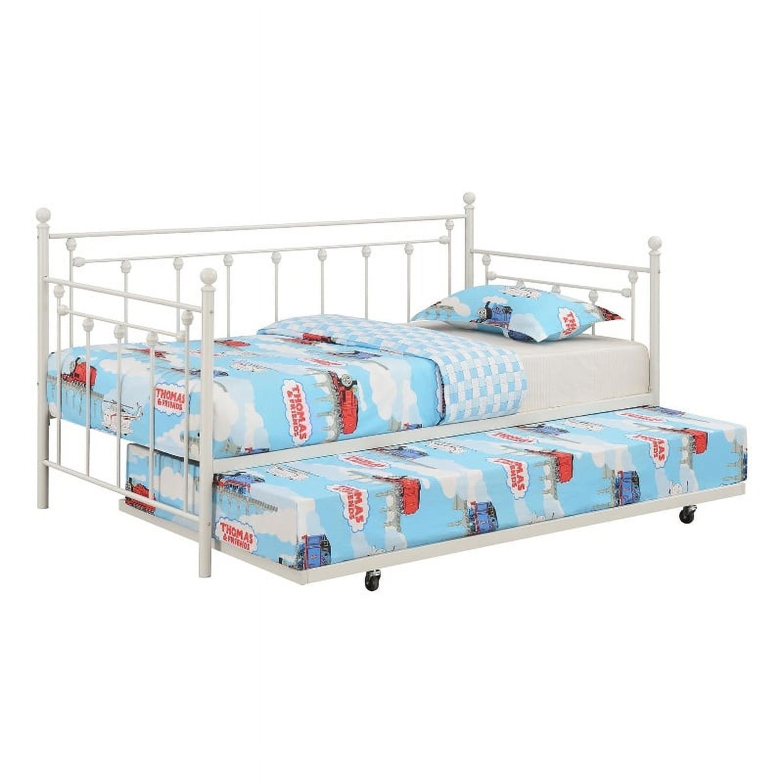 Pemberly Row Spindle Metal Twin Daybed with Trundle Gunmetal