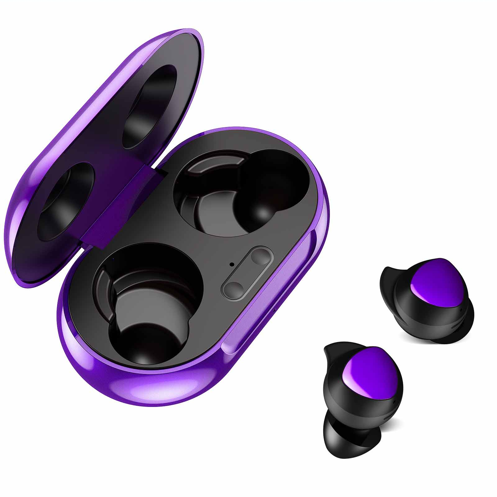 UrbanX Street Buds Plus True Bluetooth Wireless Earbuds For Lenovo K6 Note With Active Noise Cancelling (Charging Case Included) Purple