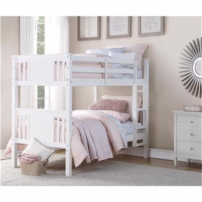 Dorel Living Dylan Twin Bunk Bed in White