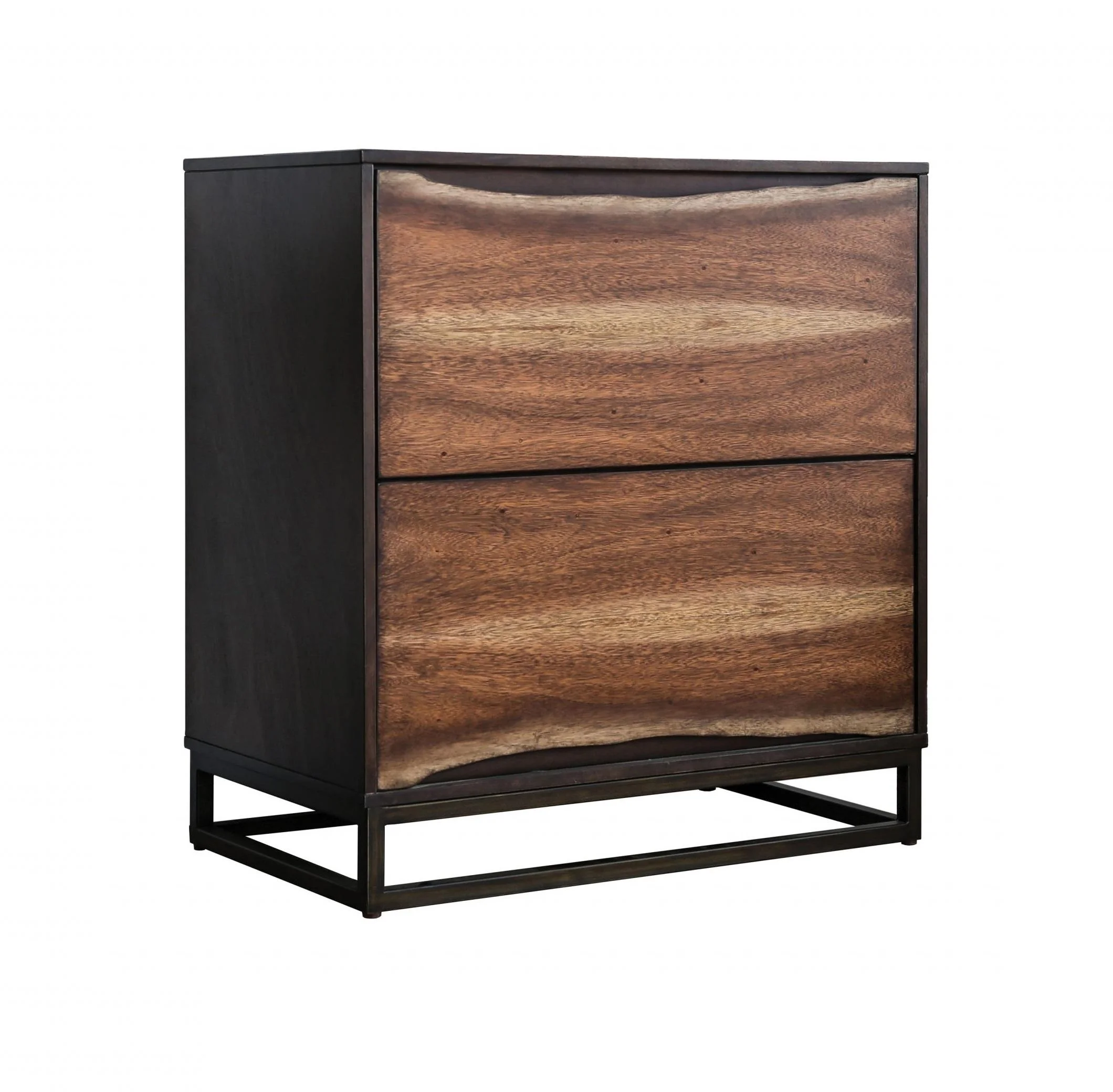 Dark Walnut & Dark Oak Solid Wood Queen Bedroom Set 6pcs FOA CM7363 Fulton