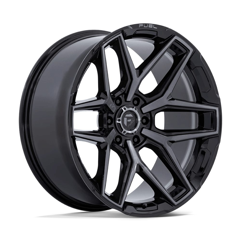 Fuel 1PC FLUX 20X10 8X165.1 -18 GLOSS BLK BRUSHED FACE WITH GRAY TINT Wheel Rim (QTY: 1)