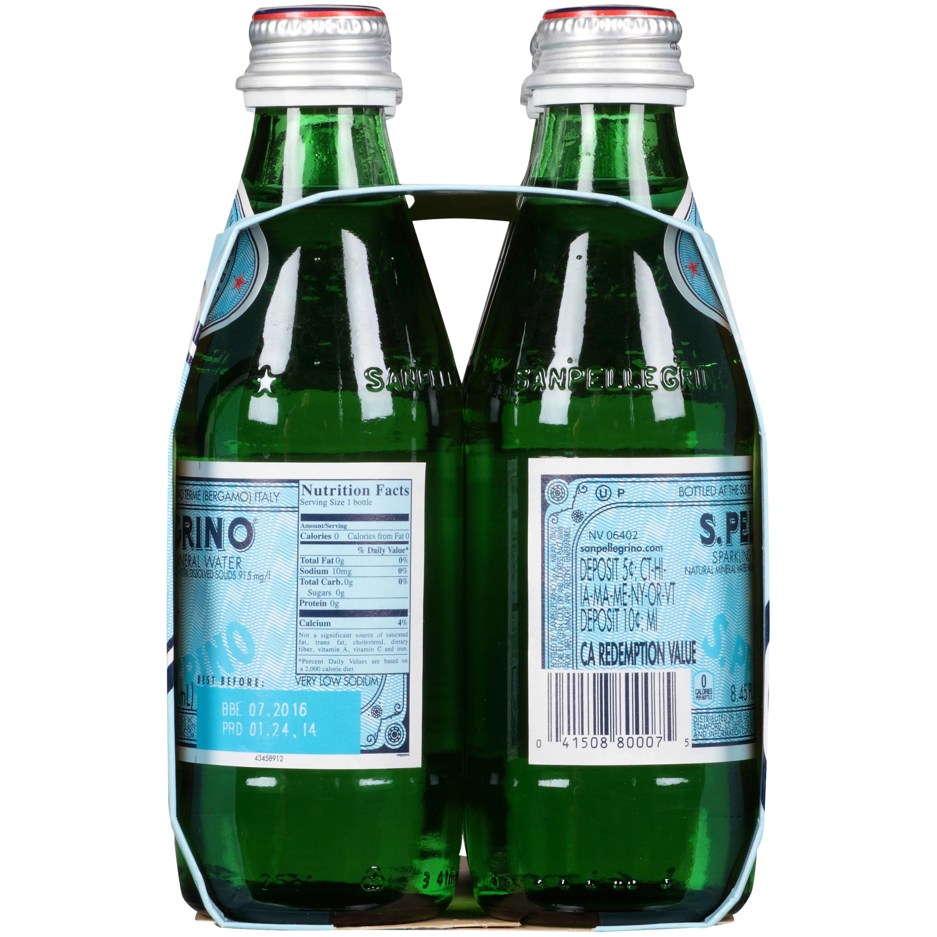 S.Pellegrino Sparkling Natural Mineral Water, 6 Pack of 8.45 Fl Oz Glass Bottles 50.7 fl oz