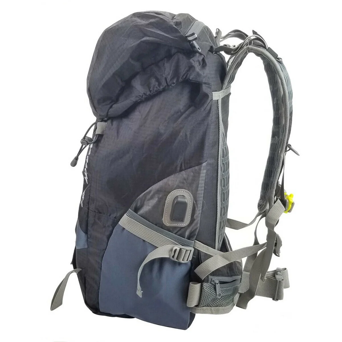 Black 45L Multifunction USB charging Backpack Water Resistant Camping Hiking Bag