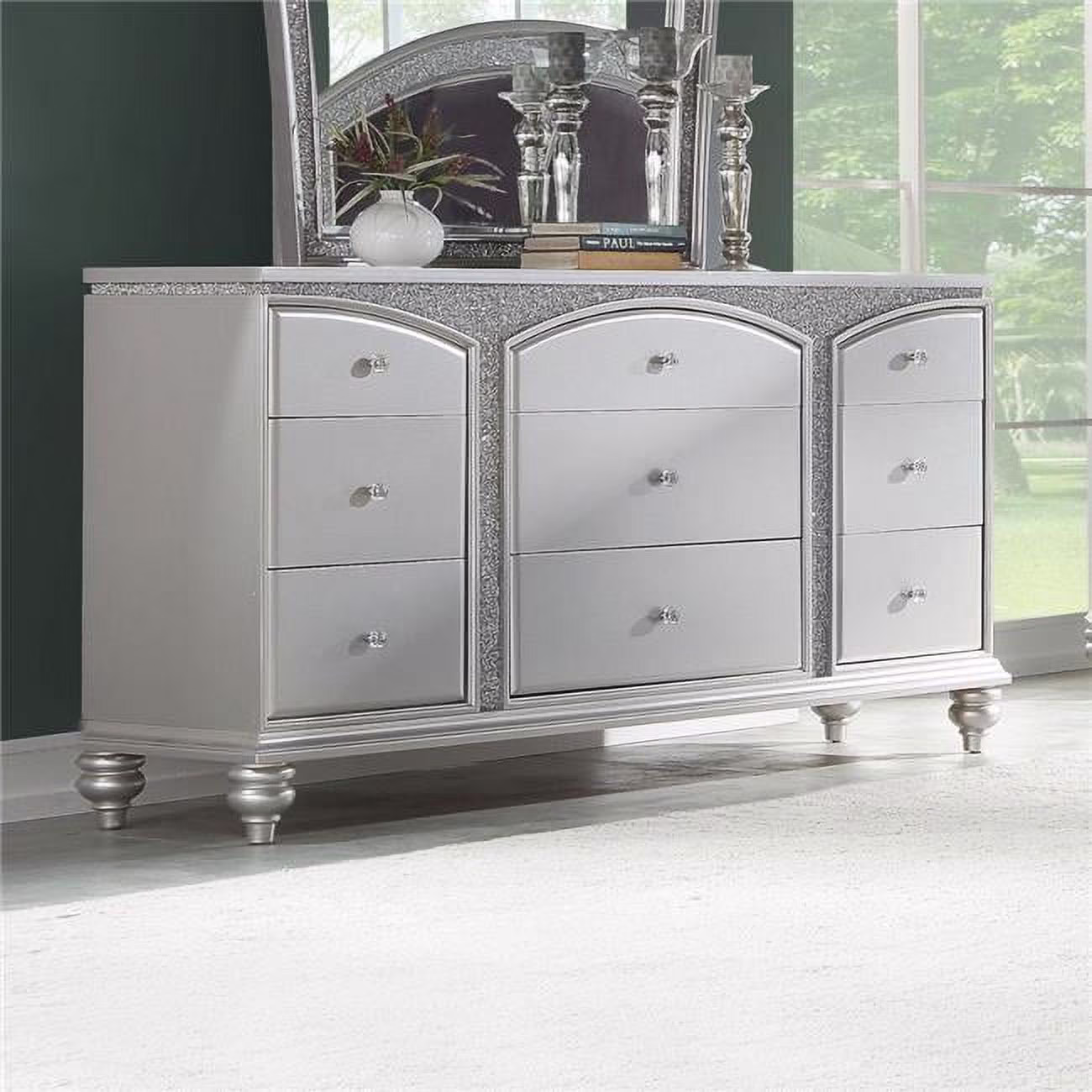 Acme Furniture  68 x 18 x 36 in. Maverick Dresser, Platinum