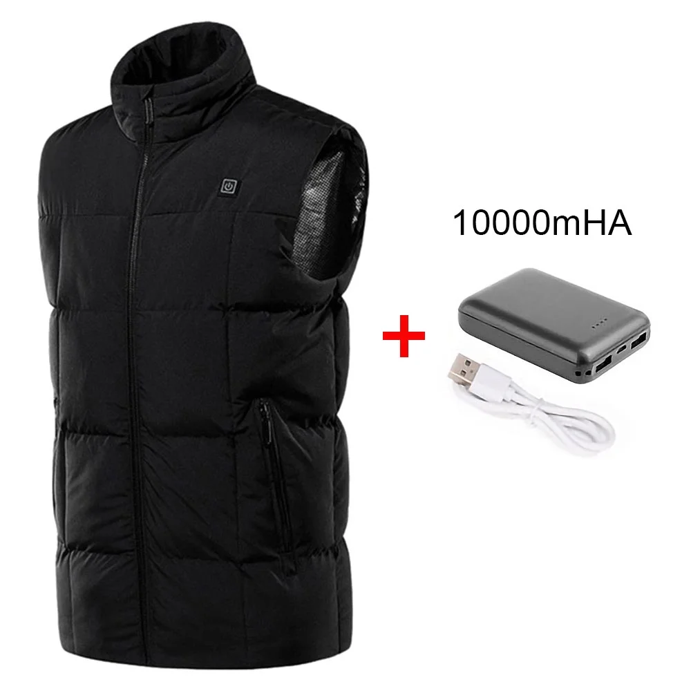 CVLIFE Men's Lightweight Electric Heated Vest Heated Jacket Thermal Winter Clothes Coat Outwear Waistcoat with Pocket Warm Up 9 Areas