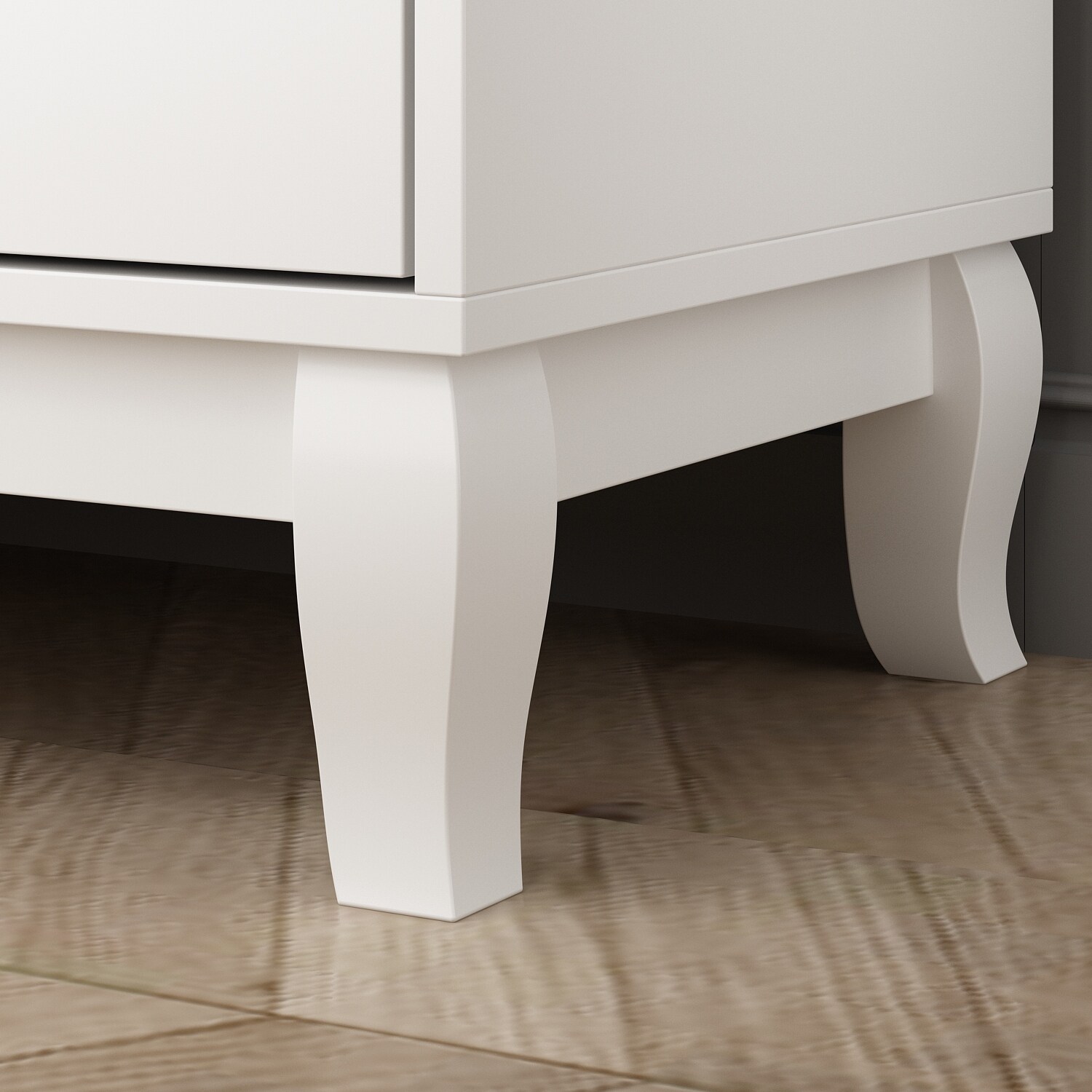 Timechee 6 Drawer 47.2''W Double Dresser Solid Wood Legs Lacquer Chest Black