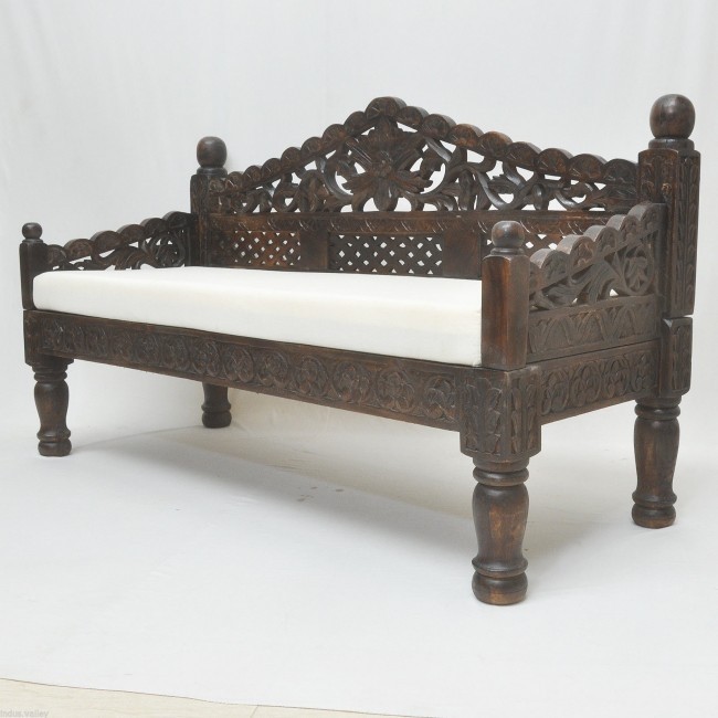 SILAW Hand Carved Daybed Chocolate