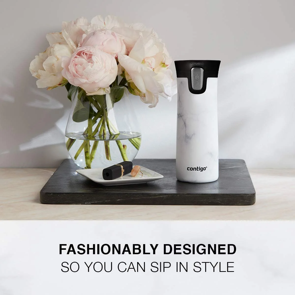 Contigo Couture Autoseal Midtown – White Marble