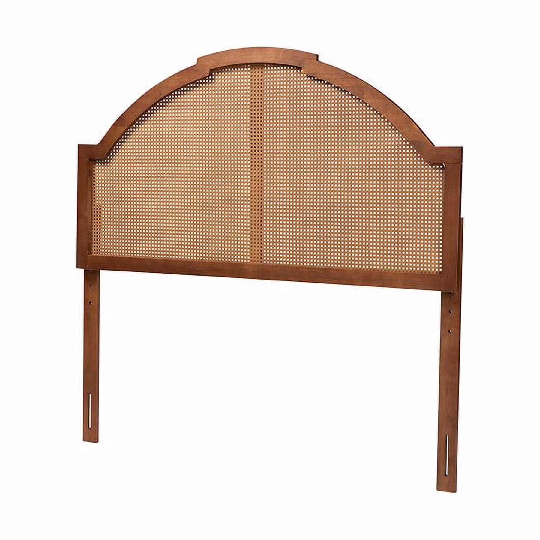 Baxton Studio Traditional Ash Walnut Finished Wood King Size Headboard with Rattan