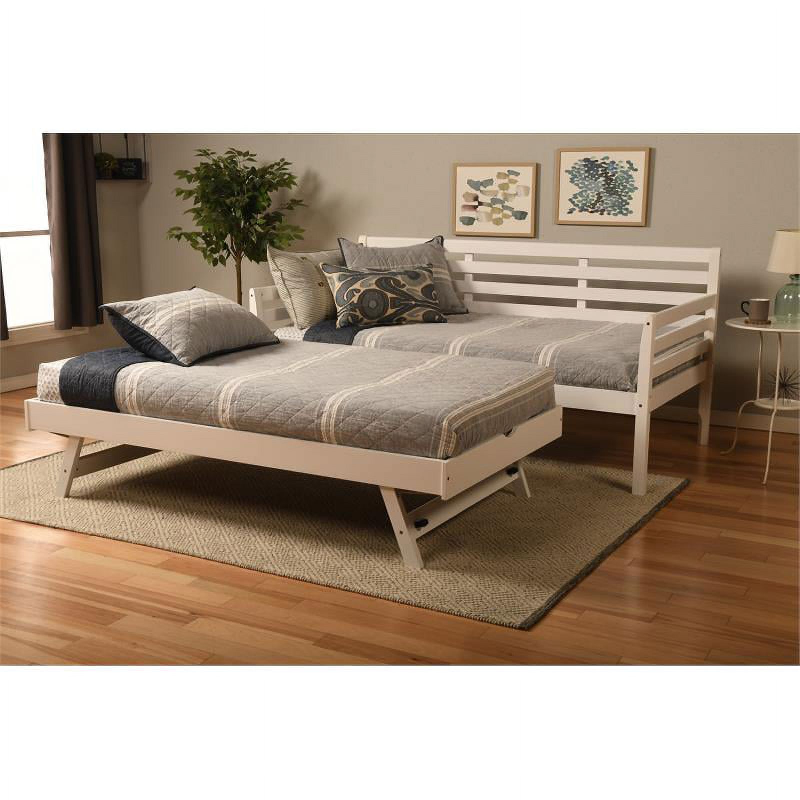 Home Square 3-Piece Set with 2 Daybed Mattresses and Daybed in White