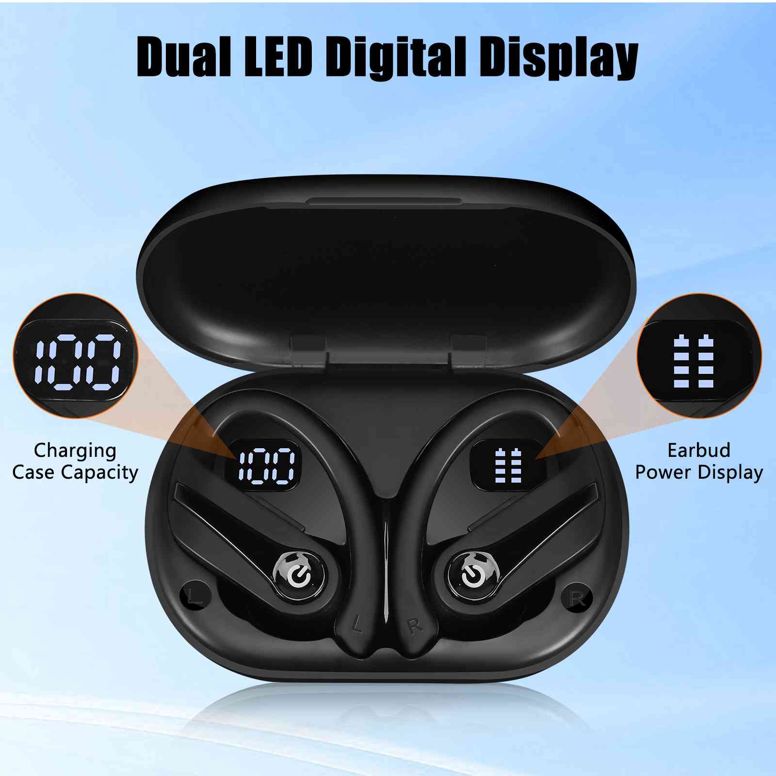 UrbanX Challenger Series Sports Earphones wireless Bluetooth with Built-in Mic, 200H Superior Playtime, Immersive Sound, Quick-Pair, Secure Fit, IPX7 Waterproof, Compatible With Infinix Hot 7 - Black