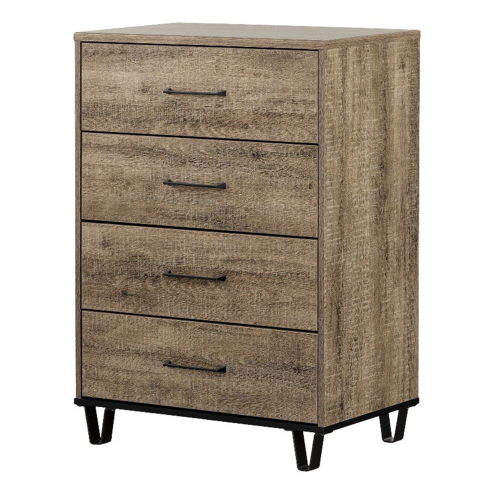 Pemberly Row Contemporary 4-Drawer Chest Weathered Oak Finish