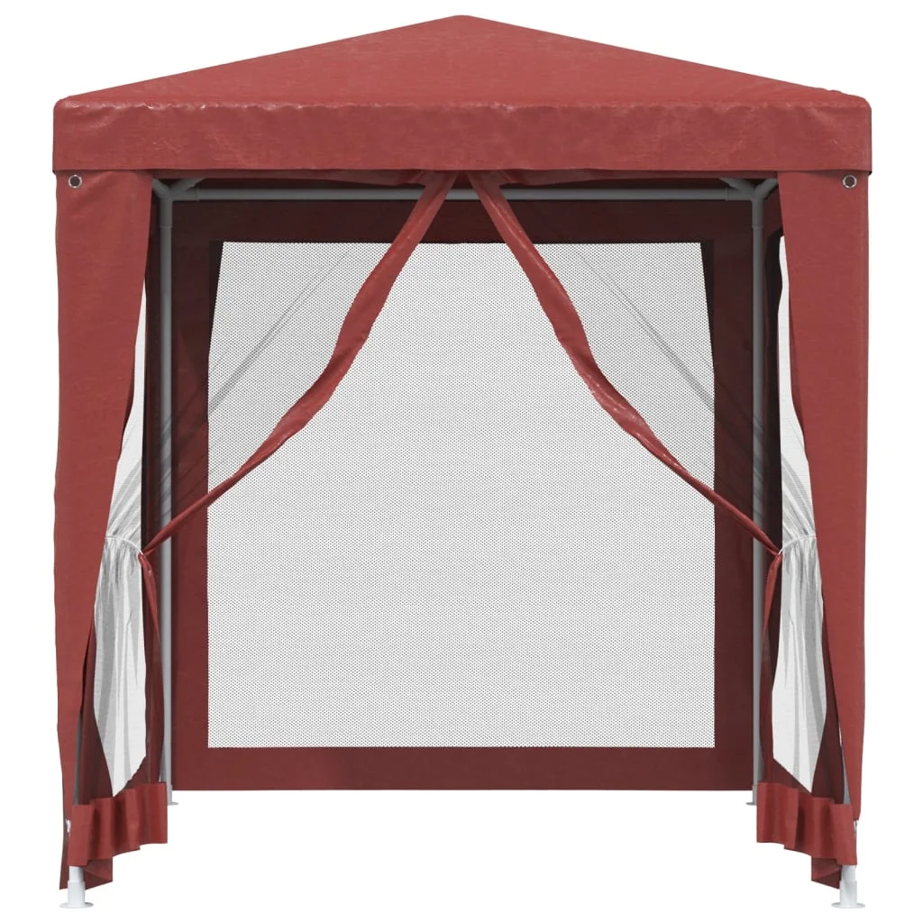 Gecheer Party Tent with 4 Mesh Sidewalls Red 6.6'x6.6' HDPE