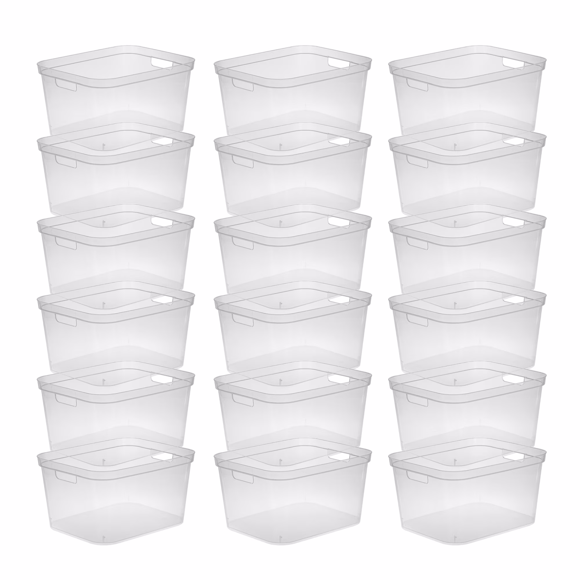 Sterilite 8.25x12.25x15 Inch Storage Bin w/ Carry Handles, Clear (18 Pack)