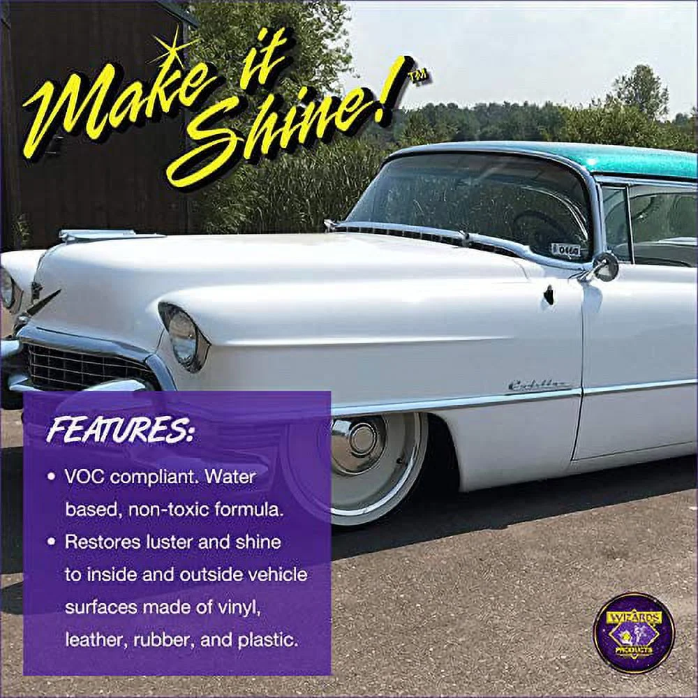 Wizards Tire and Wheel Vinyl Shine - Dressing and Protectant Spray - Professional Automotive Detailing Spray Bottle Refill - Cleans and Protects Tires, Wheels and Trim - 1 Gallon