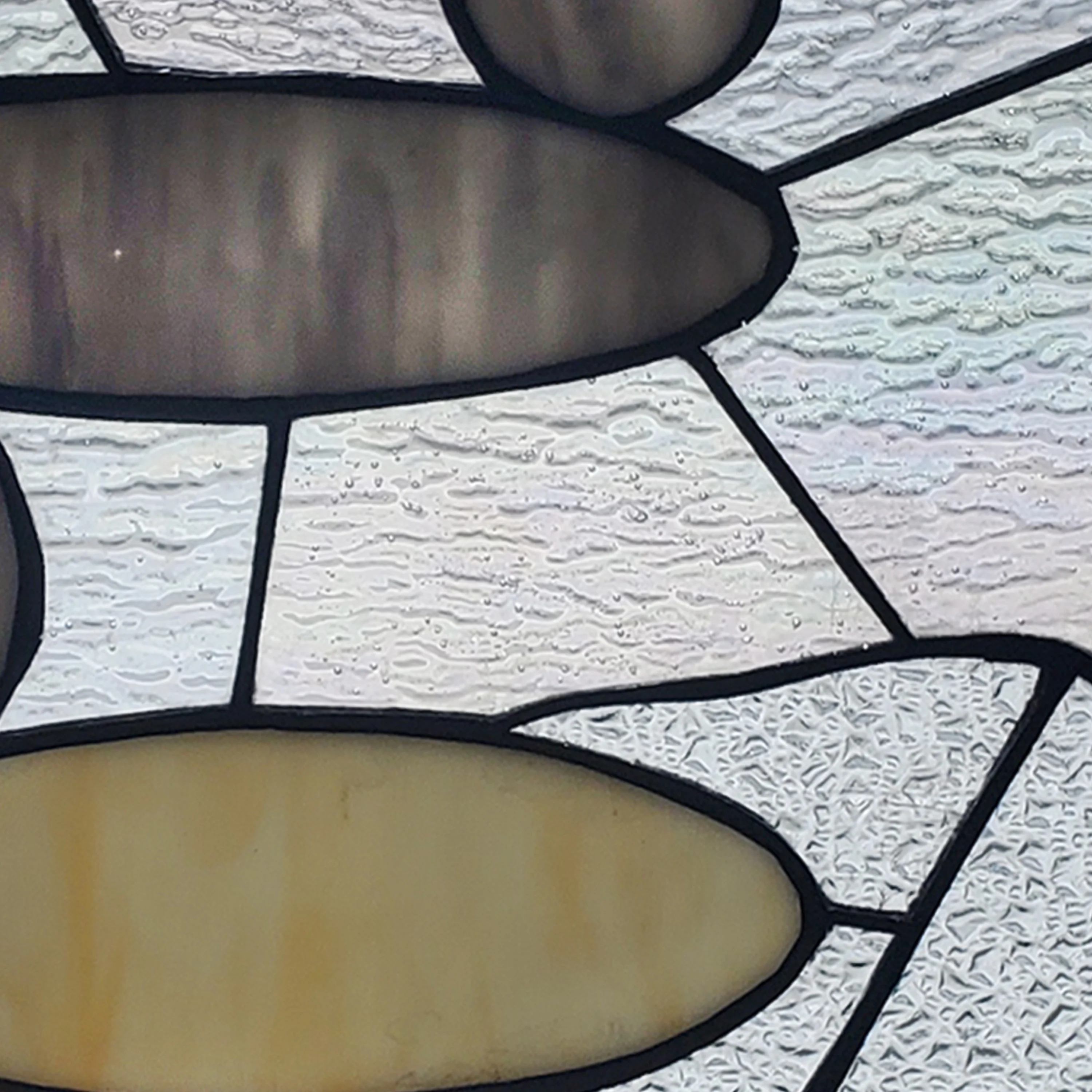 River of Goods 18 in. Zen Stone Garden Stained Glass Window Panel in Grey