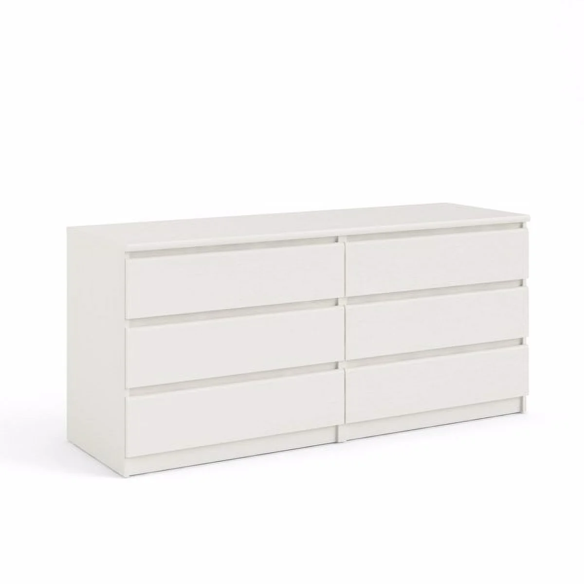 6 Drawer Double Dresser, White