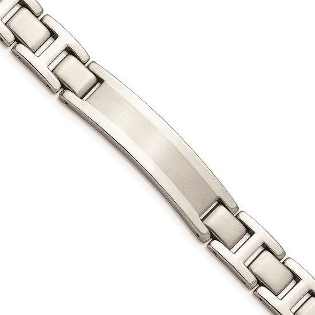 8.25" Stainless Steel Brushed and Polished ID Link Bracelet