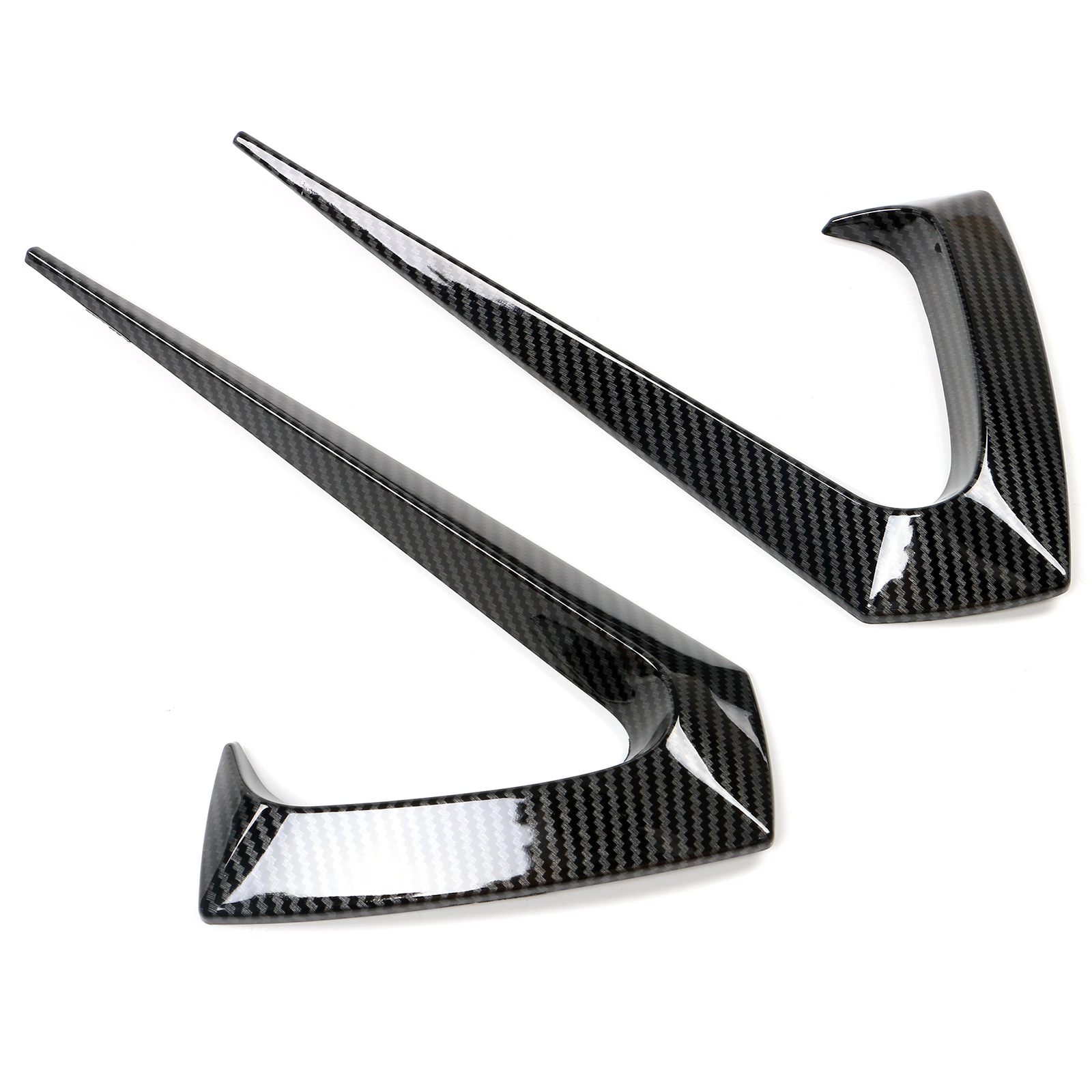 Ikon Motorsports Side Fender Vents Compatible With 2017-2023 Tesla Model 3 Carbon Fiber Print IKON Style ABS Plastic Driver Passenger Side Air Flow Camera Vent Cover Decor Trim 2PC